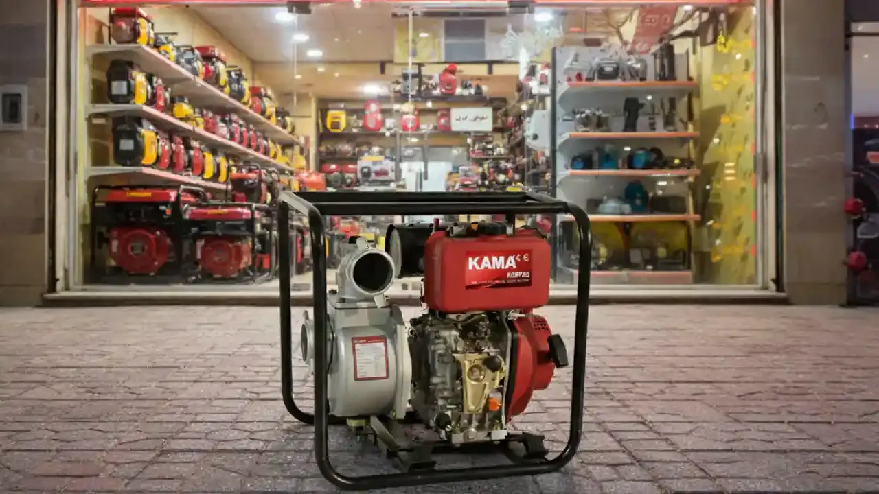موتور پمپ دیزلی کاما ۳ اینچ مدل KDP30 با توان ۷ اسب بخار در نمایشگاه تجهیزات کشاورزی